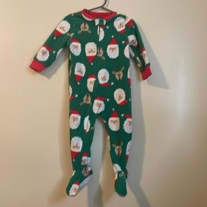 Baby boy fleece one piece Santa pajamas